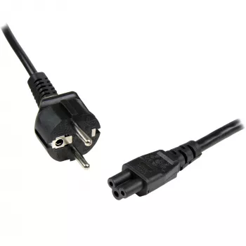 StarTech.com 1 m (3 pēdas) klēpjdatora strāvas vads, EU Schuko–C5, 2,5 A, 250 V, 18AWG, piezīmjdatora / klēpjdatora maiņas maiņstrāvas vads, strāvas bloka vads, klēpjdatora lādētāja kabelis, „Āboliņa lapa” / „Mikija peles” strāvas vads