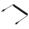 StarTech.com 1 m USB A uz C uzlādes kabelis, spirālveida, lieljaudas ātrā uzlāde un sinhronizācija, augstas kvalitātes USB 2.0 A uz USB Type-C kabelis, izturīgs aramīda šķiedra, noturīgs vīriešu uz vīriešu USB kabelis