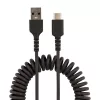 StarTech.com 1 m USB A uz C uzlādes kabelis, spirālveida, lieljaudas ātrā uzlāde un sinhronizācija, augstas kvalitātes USB 2.0 A uz USB Type-C kabelis, izturīgs aramīda šķiedra, noturīgs vīriešu uz vīriešu USB kabelis