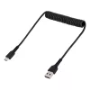 StarTech.com 50 cm USB A–C lādēšanas kabelis, spirālveida, izturīgs, ātra uzlāde un sinhronizācija, augstas kvalitātes USB 2.0 A–USB Type-C kabelis, izturīga aramīda šķiedra, ilgstoši lietojams vīrišķais–vīrišķais USB kabelis