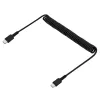 StarTech.com 3 pēdu (1 m) USB C uzlādes kabelis, saritināts lielas slodzes ātrās uzlādes un sinhronizācijas USB-C kabelis, USB 2.0 Type-C kabelis, izturīgs aramīda šķiedras, izturīgs vīrišķais-vīrišķais USB kabelis, melns
