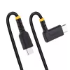 StarTech.com 6 pēdas (2 m) USB-C uzlādes kabelis ar taisnleņķa savienotāju - 60 W PD 3A - Izturīgs ātrās uzlādes USB-C kabelis - Melns USB 2.0 C tipa - Pastiprināts ar aramīda šķiedru - USB uzlādes vads