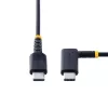 StarTech.com 30 cm (1 pēda) USB C lādēšanas kabelis ar taisnleņķa savienotāju - 60 W PD 3 A - lieljaudas ātrā lādēšana USB-C kabelis - melns USB 2.0 Type-C - izturīgs aramīda šķiedras pastiprinājums - USB lādēšanas vads