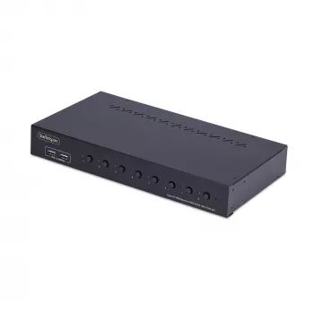 StarTech.com 8-portu DisplayPort KVM slēdzis ar 1U statīva montāžas komplektu, 4K 60Hz DP 1.2, pārslēgšana ar spiedpogām un karstajiem taustiņiem, 4-portu USB centrmezgls, neatkarīgs no operētājsistēmas, atbilst TAA