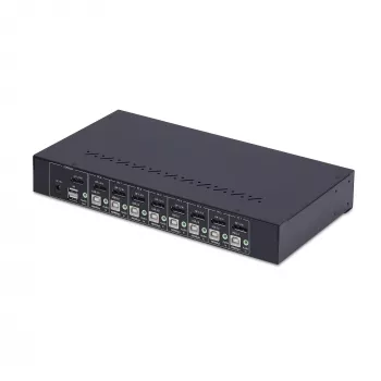 StarTech.com 8-portu DisplayPort KVM slēdzis ar 1U statīva montāžas komplektu, 4K 60Hz DP 1.2, pārslēgšana ar spiedpogām un karstajiem taustiņiem, 4-portu USB centrmezgls, neatkarīgs no operētājsistēmas, atbilst TAA
