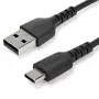 StarTech.com 1 m USB A uz USB C uzlādes kabelis - izturīgs, ātra uzlāde un sinhronizācija, USB 2.0 uz USB Type C datu vads - pastiprināts TPE apvalks, aramīda šķiedra, vīr./vīr., 3A, melns - Samsung S10, iPad Pro, Pixel