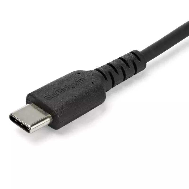 StarTech.com 1 m USB A uz USB C uzlādes kabelis - izturīgs, ātra uzlāde un sinhronizācija, USB 2.0 uz USB Type C datu vads - pastiprināts TPE apvalks, aramīda šķiedra, vīr./vīr., 3A, melns - Samsung S10, iPad Pro, Pixel