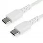 StarTech.com 2m USB C uzlādes kabelis - izturīgs ātrās uzlādes un sinhronizācijas USB 2.0 C tipa uz C tipa klēpjdatora lādētāja vads - TPE apvalks, aramīda šķiedra, vīr./vīr., 60 W, balts - Samsung S10 S20 iPad Pro MS Surface