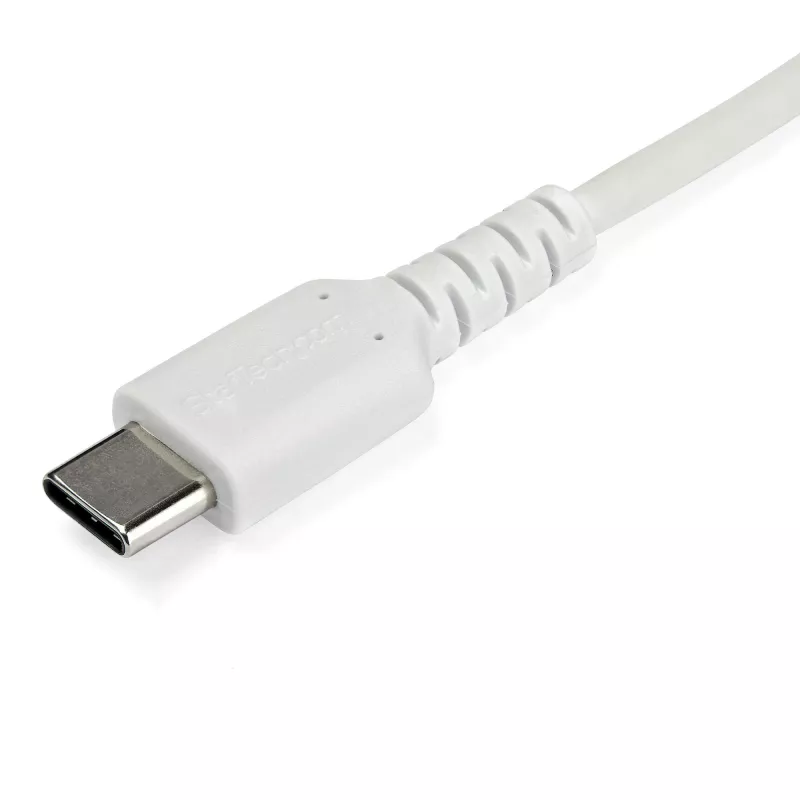 StarTech.com 2m USB C uzlādes kabelis - izturīgs ātrās uzlādes un sinhronizācijas USB 2.0 C tipa uz C tipa klēpjdatora lādētāja vads - TPE apvalks, aramīda šķiedra, vīr./vīr., 60 W, balts - Samsung S10 S20 iPad Pro MS Surface