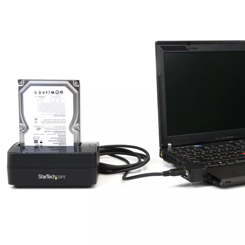 StarTech.com viena nodalījuma USB 3.0 uz SATA cietā diska dokstacija, USB 3.0 (5 Gbps) cietā diska doks, ārēja 2,5/3,5 collu SATA I/II/III HDD/SSD dokstacija, augšējās ielādes cietā diska nodalījums
