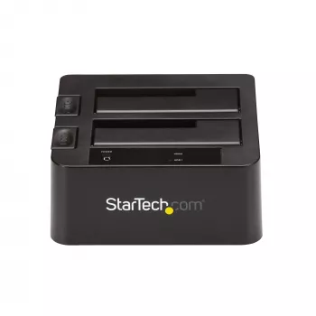 StarTech.com Dual-Bay USB 3.2 Gen 2 to SATA Hard Drive Docking Station, USB 10Gbps Hard Drive Dock, External 2.5/3.5 inch SATA I/II/III SSD/HDD Docking Station, Hot-Swap Hard Drive Bay, Top-Loading