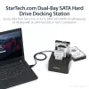 StarTech.com Dual-Bay USB 3.2 Gen 2 to SATA Hard Drive Docking Station, USB 10Gbps Hard Drive Dock, External 2.5/3.5 inch SATA I/II/III SSD/HDD Docking Station, Hot-Swap Hard Drive Bay, Top-Loading