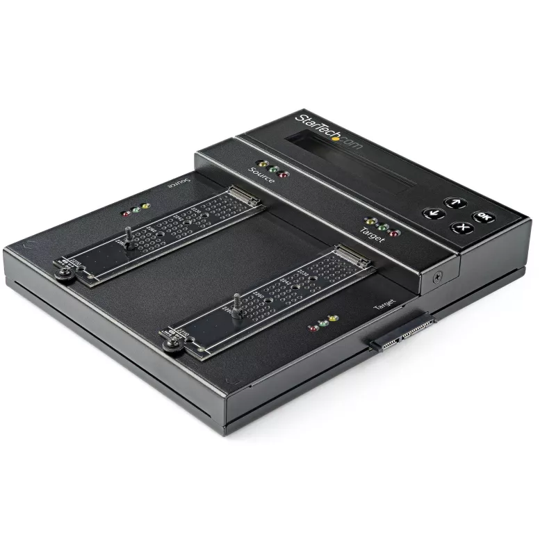 StarTech.com Standalone M.2 SATA & M.2 NVMe Duplicator and Eraser - HDD/SSD Cloner/Wiper for M.2 PCIe AHCI/NVMe, M.2 SATA, 2.5/3.5 inch SATA Drives - External Hard Drive Eraser/Duplicator, TAA