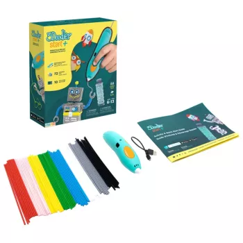 3Doodler Start Plus 3D pildspalva 0.77 mm Tirkīza, Dzeltena