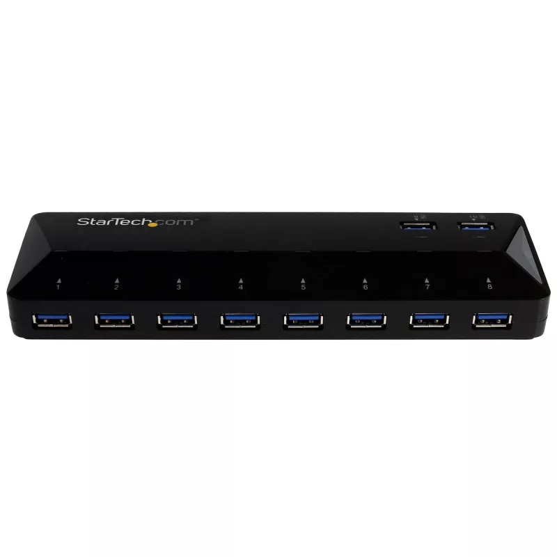 StarTech.com 10 portu USB 3.0 centrmezgls ar uzlādes un sinhronizācijas portiem - 2 x 1.5A porti~10-portu USB 3.0 centrmezgls ar uzlādes un sinhronizācijas portiem - 5Gbps - 2 x 1.5A porti