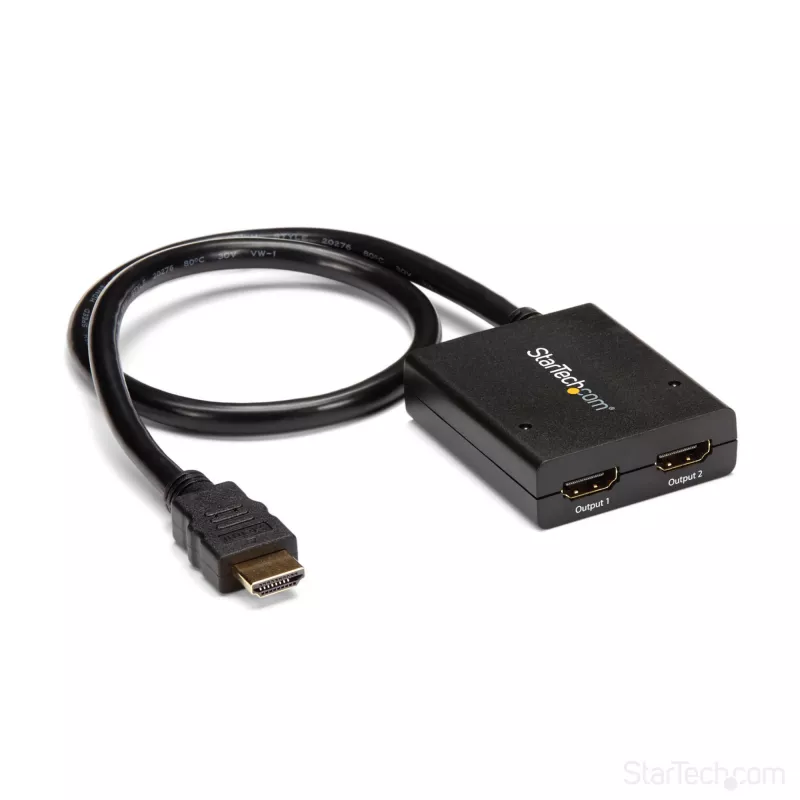 StarTech.com 4K HDMI 2 portu video sadalītājs - 1x2 HDMI sadalītājs - barošana caur USB vai barošanas adapteri - 4K 30Hz