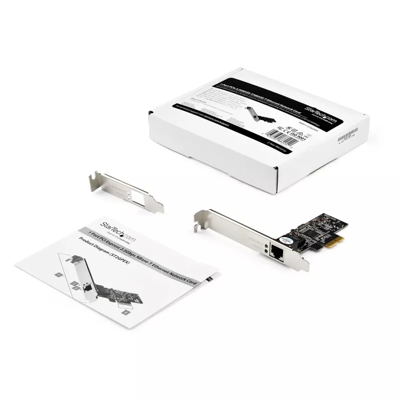 StarTech.com 2.5Gbps 2.5GBASE-T PCIe tīkla karte, iekšēja, vadu, PCI Express, Ethernet, 2500 Mbit/s, melna