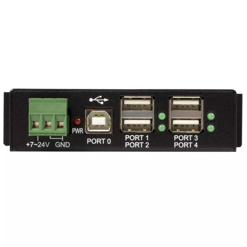 StarTech.com 4 portu USB 2.0 centrālmezgls - metāla industriālais USB-A centrālmezgls - DIN sliežu, sienas vai galda montējams USB datu centrālmezgls - TAA atbilstošs USB paplašinātāja centrālmezgls