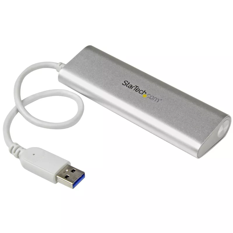 StarTech.com 4 portu USB centrmezgls, USB A uz 4x USB-A pieslēgvietām, USB 5Gbps, izturīgs dizains, ar kopnes barošanu, pārnēsājams klēpjdatora USB 3.0 centrmezgls