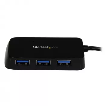 StarTech.com Portable 4 Port SuperSpeed Mini USB 3.0 Hub - Melns~Pārnēsājams 4 portu SuperSpeed Mini USB 3.0 centrmezgls - 5Gbps - Melns