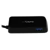 StarTech.com Portable 4 Port SuperSpeed Mini USB 3.0 Hub - Melns~Pārnēsājams 4 portu SuperSpeed Mini USB 3.0 centrmezgls - 5Gbps - Melns