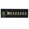 StarTech.com 7 portu USB 2.0 centrmezgls – metāla industriāls USB-A centrmezgls ar ESD aizsardzību un 350 W pārsprieguma aizsardzību – DIN sliedes, sienas vai galda montāžai – TAA atbilstošs USB paplašinātājs