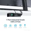 StarTech.com 7 portu USB 2.0 centrmezgls – metāla industriāls USB-A centrmezgls ar ESD aizsardzību un 350 W pārsprieguma aizsardzību – DIN sliedes, sienas vai galda montāžai – TAA atbilstošs USB paplašinātājs