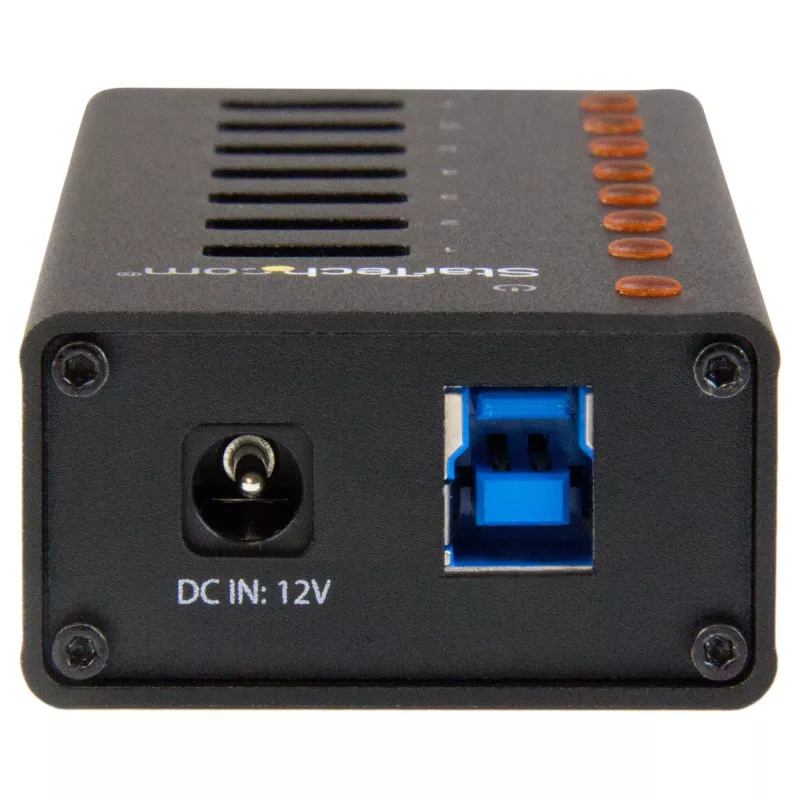 StarTech.com 7 portu USB 3.0 centrmezgls – galda vai sienas stiprinājuma metāla korpuss~7 portu USB 3.0 centrmezgls (5 Gbps) – galda vai sienas stiprinājuma metāla korpuss