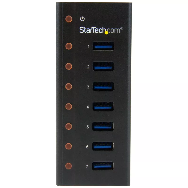 StarTech.com 7 portu USB 3.0 centrmezgls – galda vai sienas stiprinājuma metāla korpuss~7 portu USB 3.0 centrmezgls (5 Gbps) – galda vai sienas stiprinājuma metāla korpuss