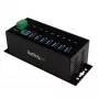 StarTech.com 7 portu rūpnieciskais USB 3.0 centrmezgls ar ESD aizsardzību~7 portu USB 3.0 centrmezgls (5 Gbps) - metāla rūpnieciskais USB-A centrmezgls ar ESD aizsardzību un 350 W pārsprieguma aizsardzību - DIN sliedes, sienas vai galda stiprinājums - TAA atbilstošs USB paplašinātājs