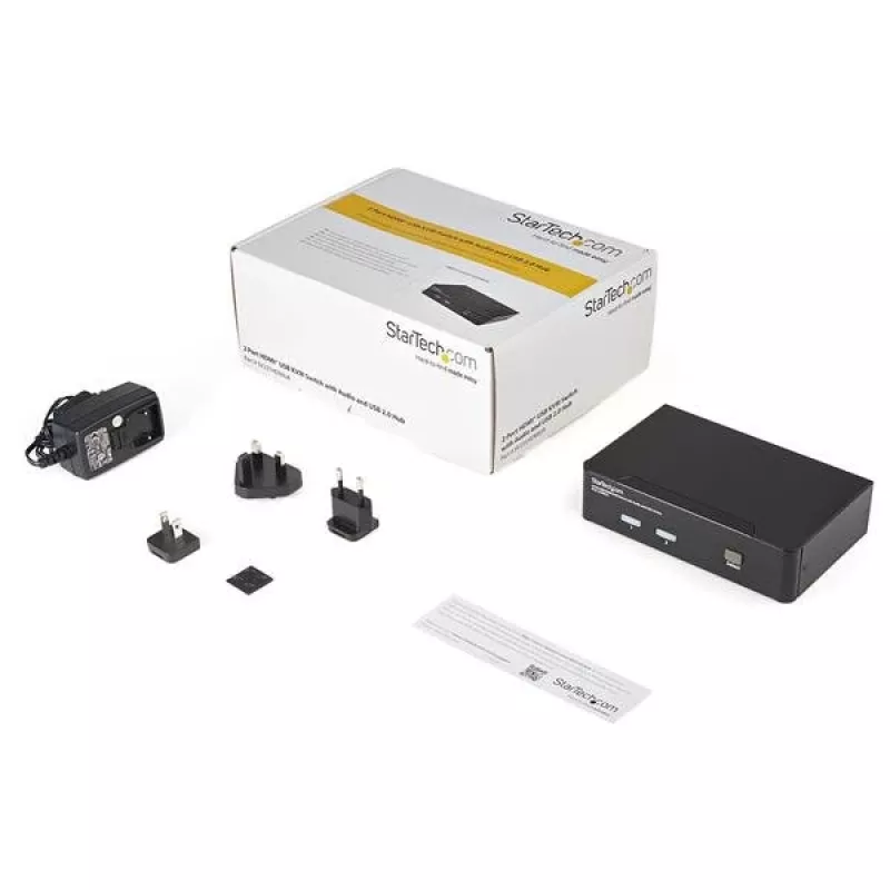 StarTech.com 2 portu USB HDMI KVM slēdzis ar audio un USB 2.0 centrmezglu