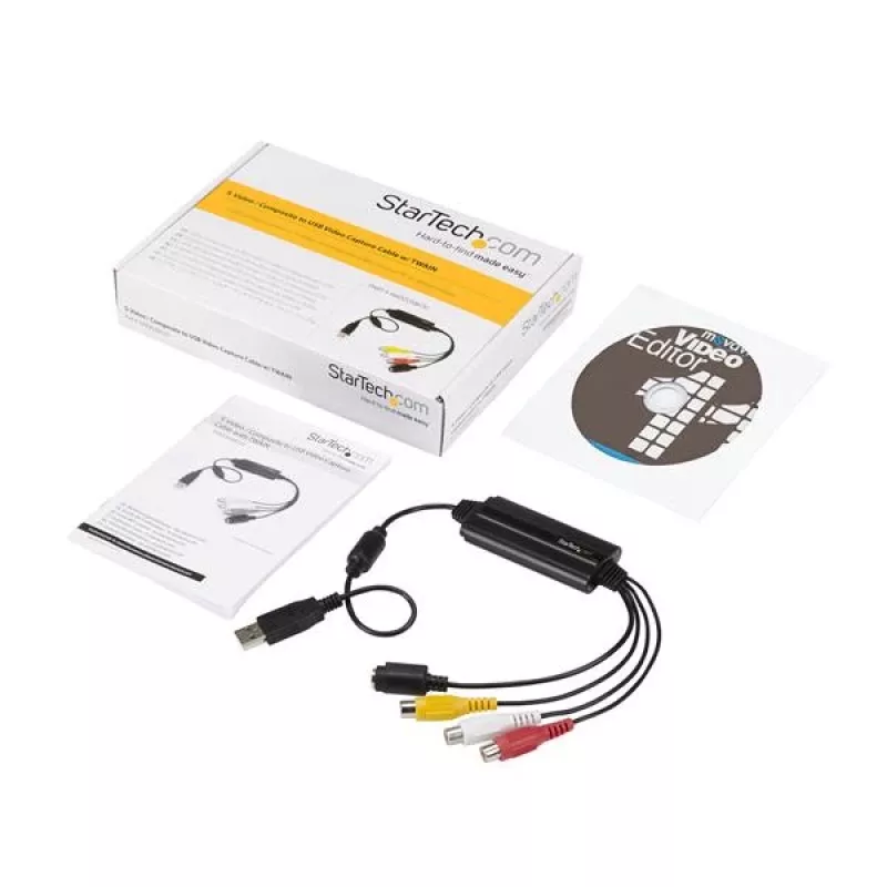 StarTech.com USB video uztveršanas adaptera kabelis – S-Video/Composite uz USB 2.0 SD video uztveršanas ierīces kabelis – TWAIN atbalsts – analogais-digitālais pārveidotājs multivides glabāšanai – tikai Windows