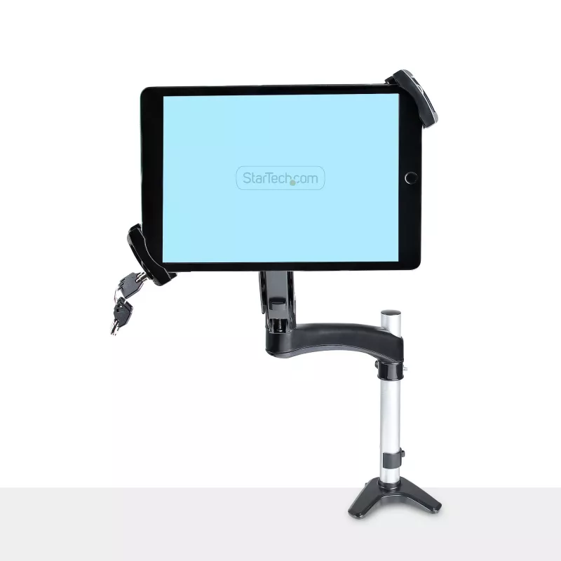 StarTech.com VESA stiprinājuma adapteris planšetdatoriem no 7,9 līdz 12,5 collām – līdz 2 kg (4,4 mārciņām) – 75x75/100x100 VESA modeļi – universāla pretzagšanas VESA planšetdatora skava – drošs planšetdatora stiprinājums – melns