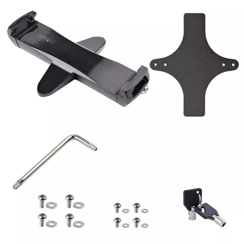 StarTech.com VESA stiprinājuma adapteris planšetdatoriem no 7,9 līdz 12,5 collām – līdz 2 kg (4,4 mārciņām) – 75x75/100x100 VESA modeļi – universāla pretzagšanas VESA planšetdatora skava – drošs planšetdatora stiprinājums – melns