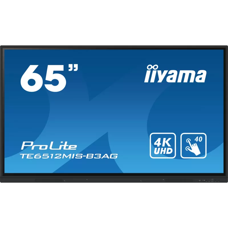 iiyama 65 collu interaktīvs 4K UHD skārienekrāns, kas paaugstina interaktīvo sadarbību