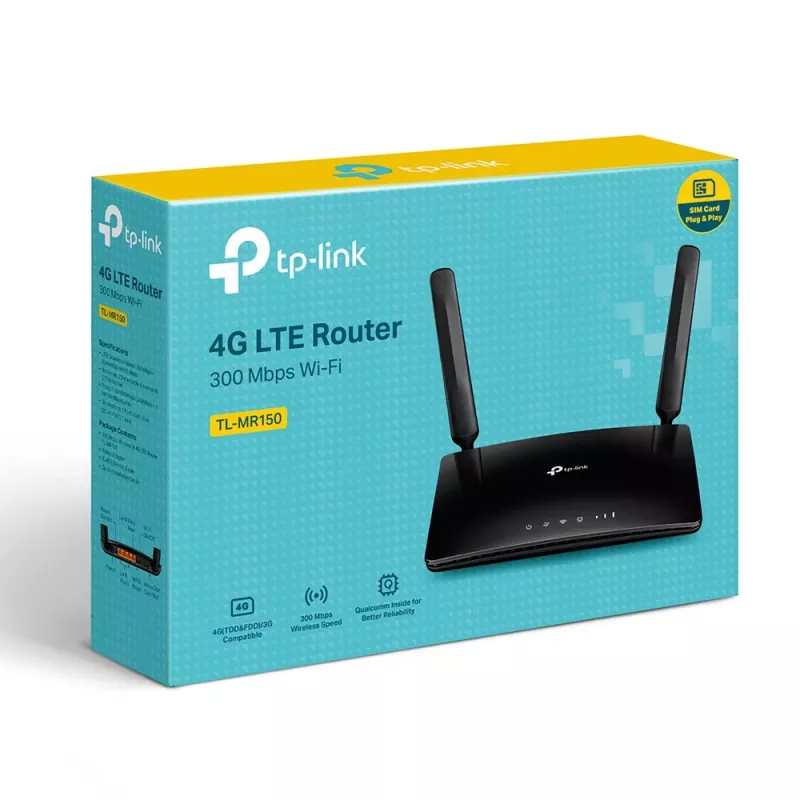 TP-Link TL-MR150 bezvadu maršrutētājs Fast Ethernet Vienjoslas (2,4 GHz) 4G Melns