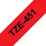 Brother TZE-451 lente etiķešu izgatavošanai Melns uz sarkana TZ