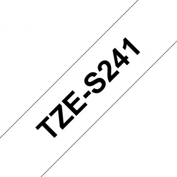 Brother TZE-S241 etiķešu lente melns uz balta TZ