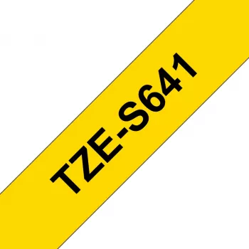 Brother TZE-S641 etiķešu lente Melns teksts uz dzeltena fona TZ