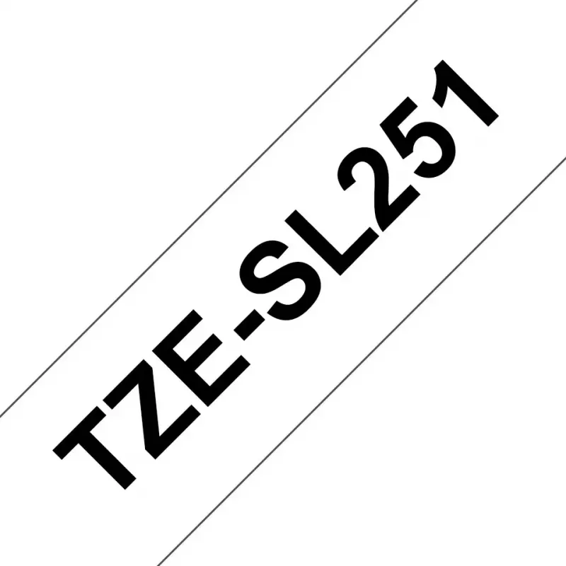Brother TZESL251 etiķešu lente melns uz balta