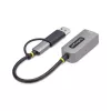 StarTech.com 2,5GbE USB-C uz Ethernet adapteris ar USB-A pārveidotāju, NBASE-T NIC, USB 3.0 Type-C 2,5/1G vairāku ātrumu tīkla, Thunderbolt saderīgs, Windows un Mac