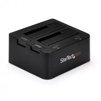 StarTech.com Divu nodalījumu USB 3.0 uz SATA un IDE cieto disku dokstacija, USB cieto disku doks, ārēja 2,5/3,5 collu SATA I/II/III un IDE (40 kontaktu) SSD/HDD dokstacija, karstās nomaiņas cieto disku nodalījumi, augšējās ielādes