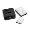 StarTech.com Divu nodalījumu USB 3.0 uz SATA un IDE cieto disku dokstacija, USB cieto disku doks, ārēja 2,5/3,5 collu SATA I/II/III un IDE (40 kontaktu) SSD/HDD dokstacija, karstās nomaiņas cieto disku nodalījumi, augšējās ielādes
