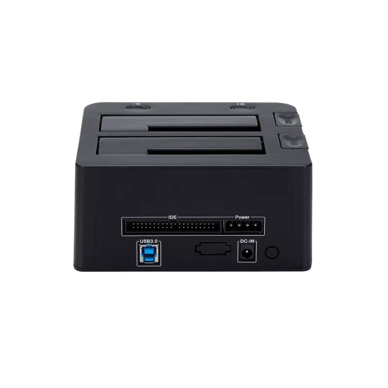 StarTech.com Divu nodalījumu USB 3.0 uz SATA un IDE cieto disku dokstacija, USB cieto disku doks, ārēja 2,5/3,5 collu SATA I/II/III un IDE (40 kontaktu) SSD/HDD dokstacija, karstās nomaiņas cieto disku nodalījumi, augšējās ielādes