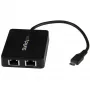 StarTech.com USB-C uz divu Gigabit Ethernet adapteri ar USB (Type-A) portu