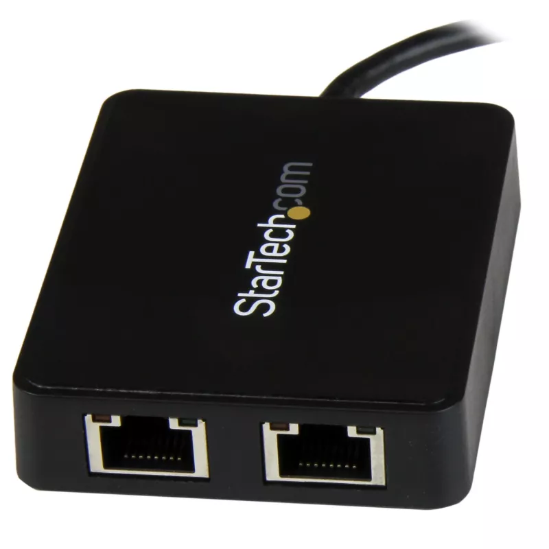 StarTech.com USB-C uz divu Gigabit Ethernet adapteri ar USB (Type-A) portu