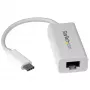 StarTech.com USB-C uz Gigabit tīkla adapteris - Balts, Vadu, USB Type-C, Ethernet, 5000 Mbit/s, Balts