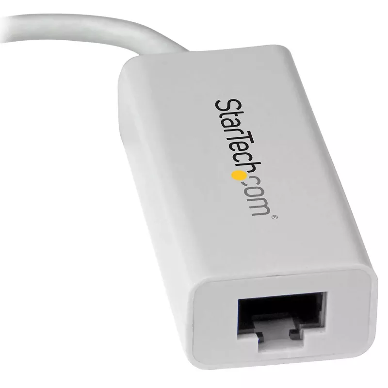 StarTech.com USB-C uz Gigabit tīkla adapteris - Balts, Vadu, USB Type-C, Ethernet, 5000 Mbit/s, Balts