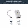 StarTech.com USB-C uz Gigabit tīkla adapteris - Balts, Vadu, USB Type-C, Ethernet, 5000 Mbit/s, Balts
