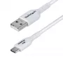 StarTech.com 2 m USB-A uz USB-C uzlādes kabelis, uzlāde un sinhronizācija, 3A, USB 2.0, TPE apvalks – balts USB uzlādes vads